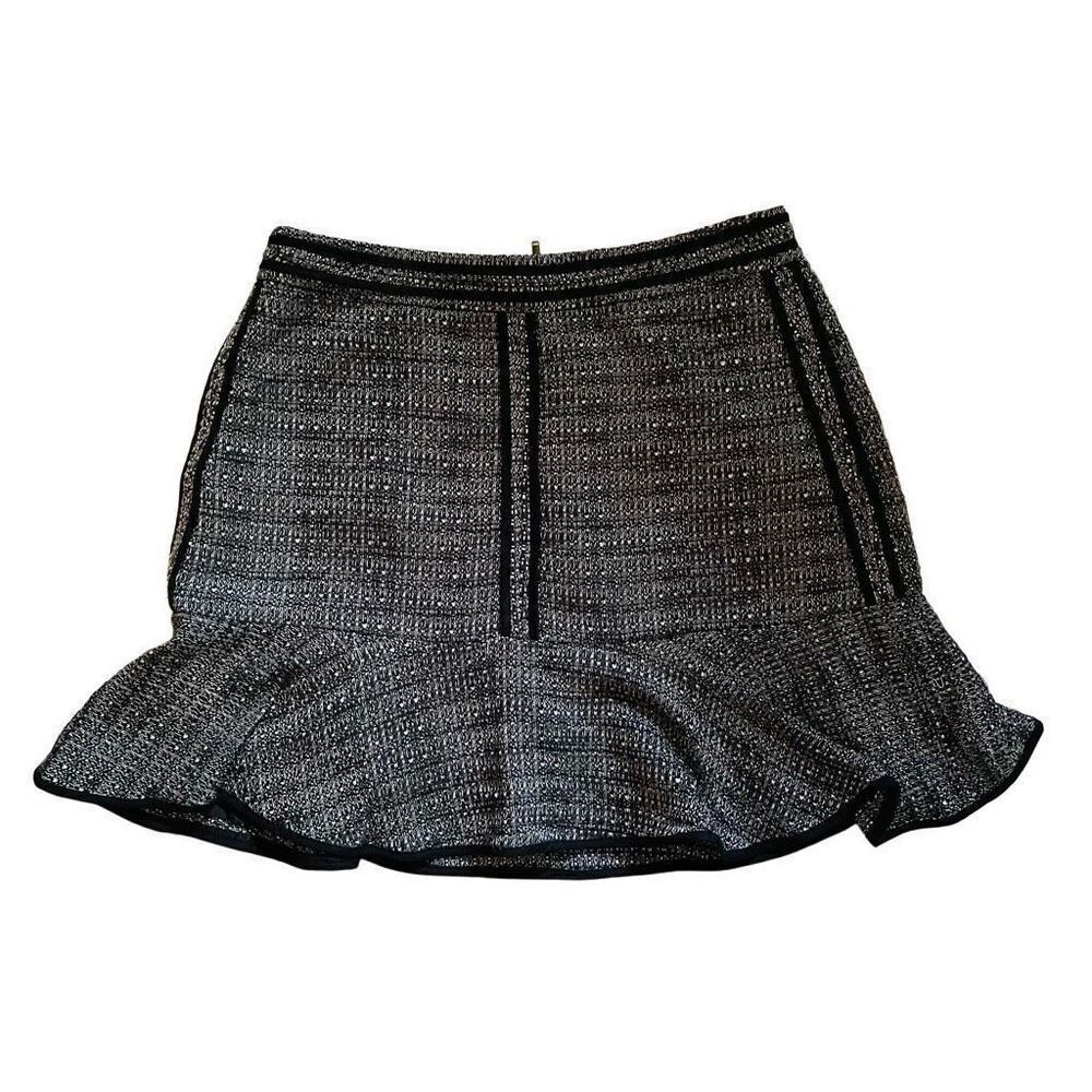 MADEWELL | black tweed textured mini peplum lined skirt 2